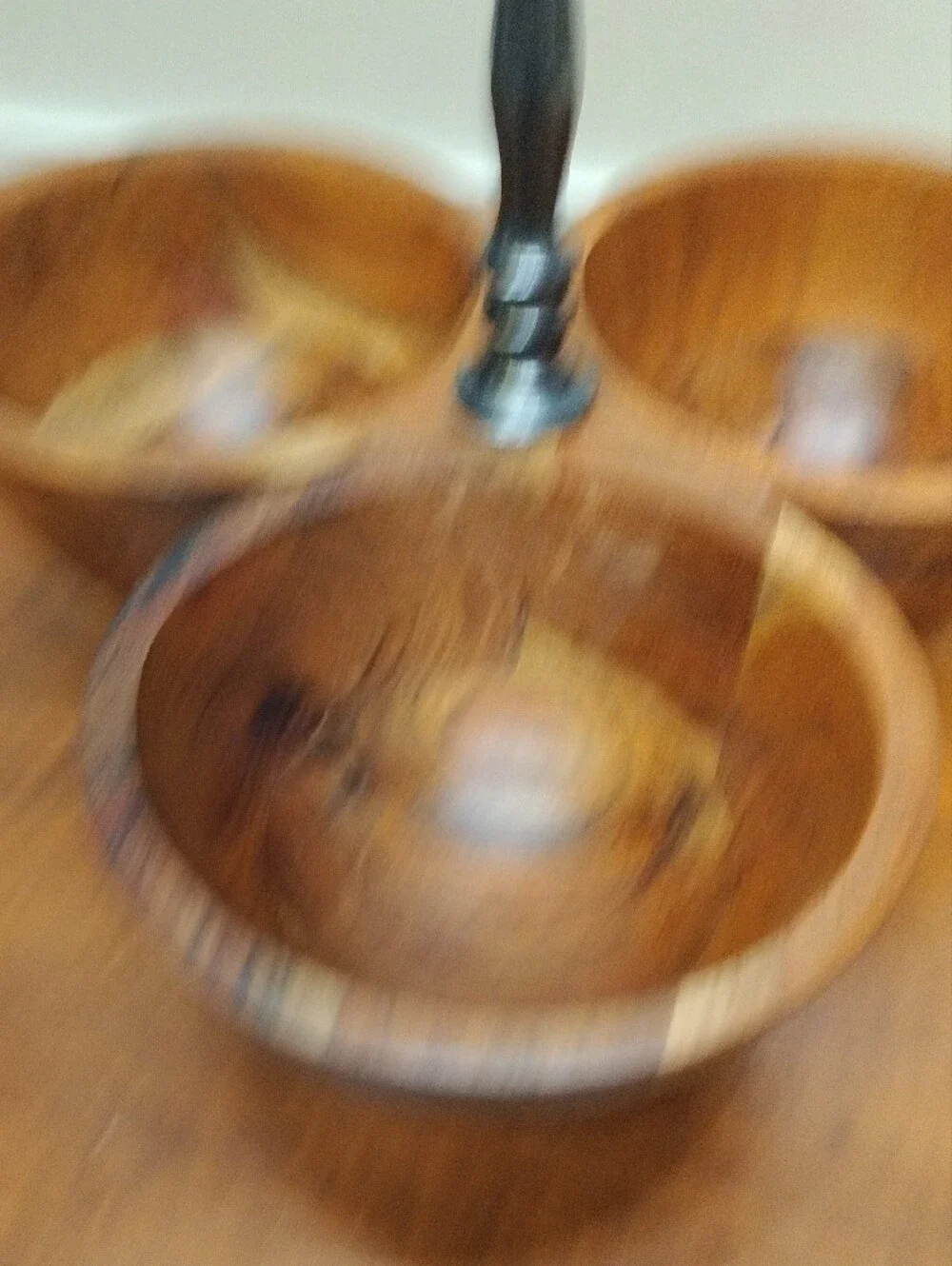 Vintage MCM 3 wood  condiments server. Made In India